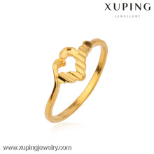 Xuping jóias new arrival coração romântico casamento 24 k ouro cor de ouro anéis de moda charme projeto jóias presente para menina mulheres